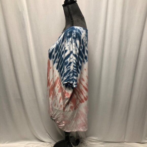 Maurices Tie Dye Top Womens Size XXL Short Sleeve Tie at Bottom Comfy Tee - Picture 3 of 9
